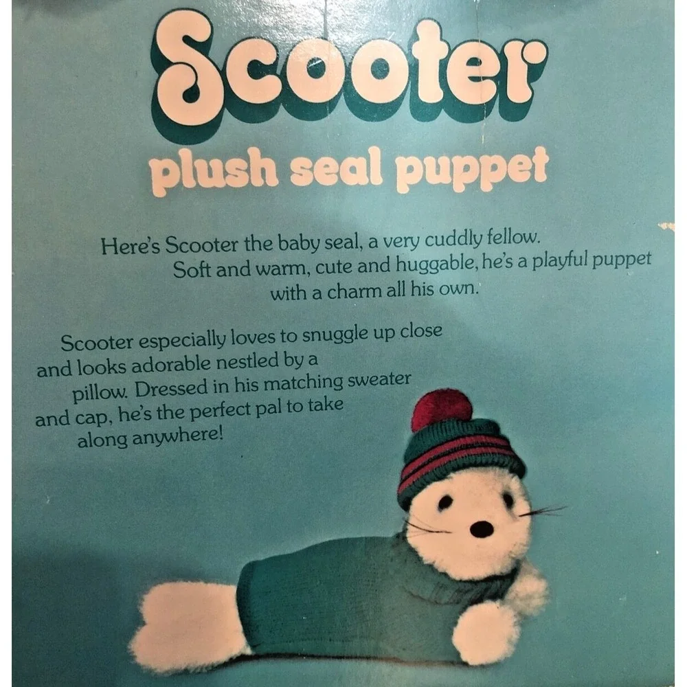 AVON BABY SEAL SCOOTER PLUSH STUFFED HAND PUPPET FULL‎ BODY W/box Vintage